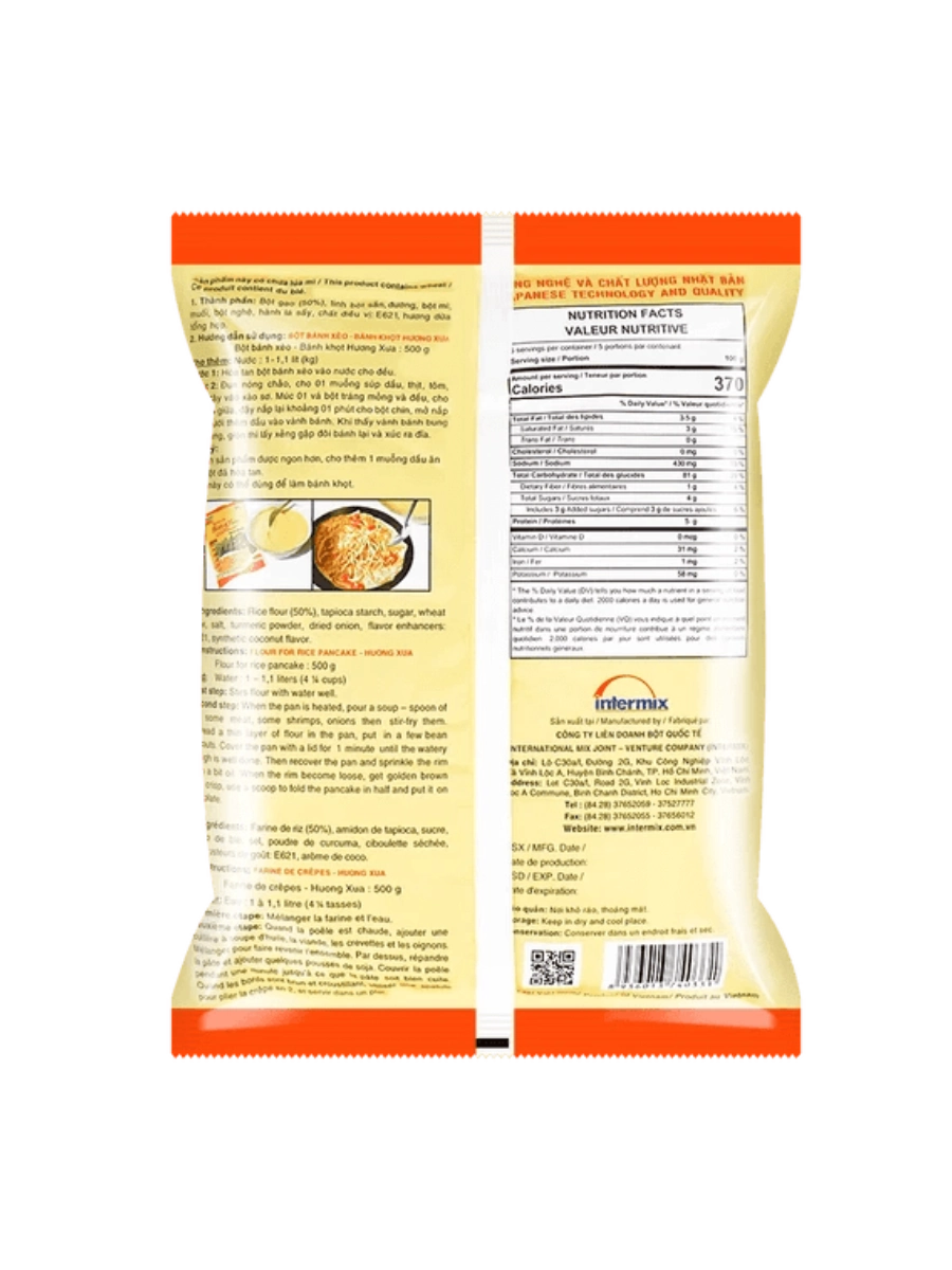 Huong Xua Bánh Xèo Rice Flour Mix - 500g (Authentic Vietnamese Crêpe Mix) - Green Mekong Lotus Co.