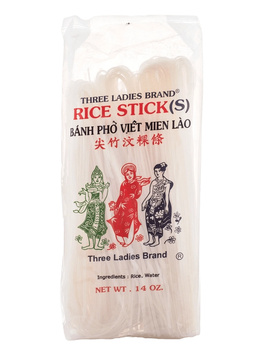 Three Ladies Rice Stick Bánh Phở Việt Miên Lào 14 oz - Green Mekong Lotus Co.